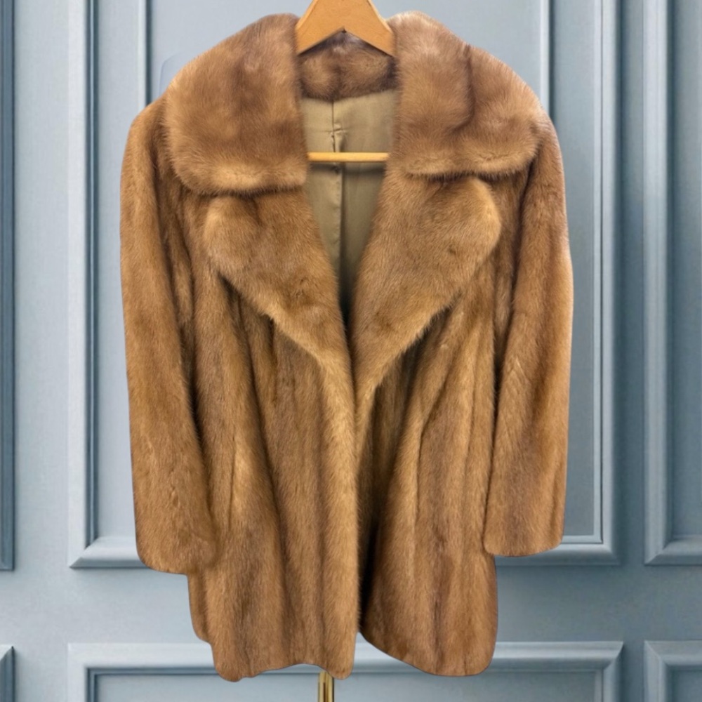 VINTAGE! Genuine Mink Mid-Length Car Coat